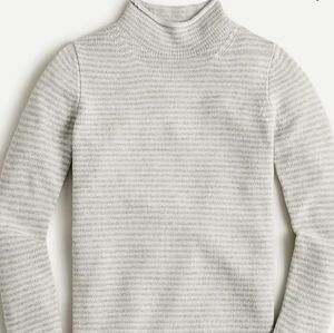 J. Crew Wool-Cashmere Rollneck Sweater in Microstripe, Size Medium, New with Tag